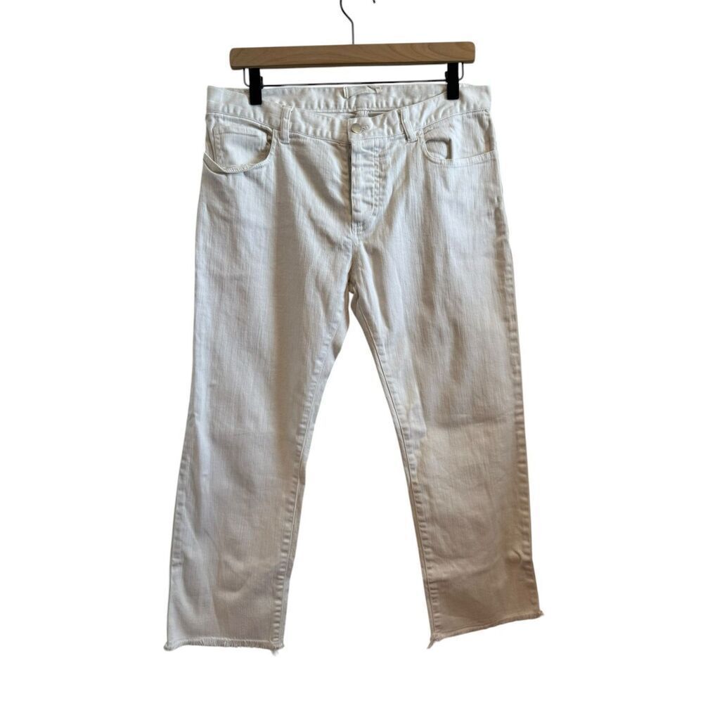 Nili Lotan White Cropped Straight Jeans Size 8